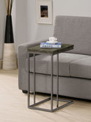 Pedro Expandable C-Shaped Sofa Side Table Weathered Grey