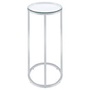 Kyle Oval Glass Top C-Shaped Sofa Side Table Chrome