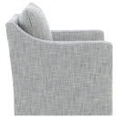 Winter Upholstered Sloped Arm Accent Swivel Chair Beige