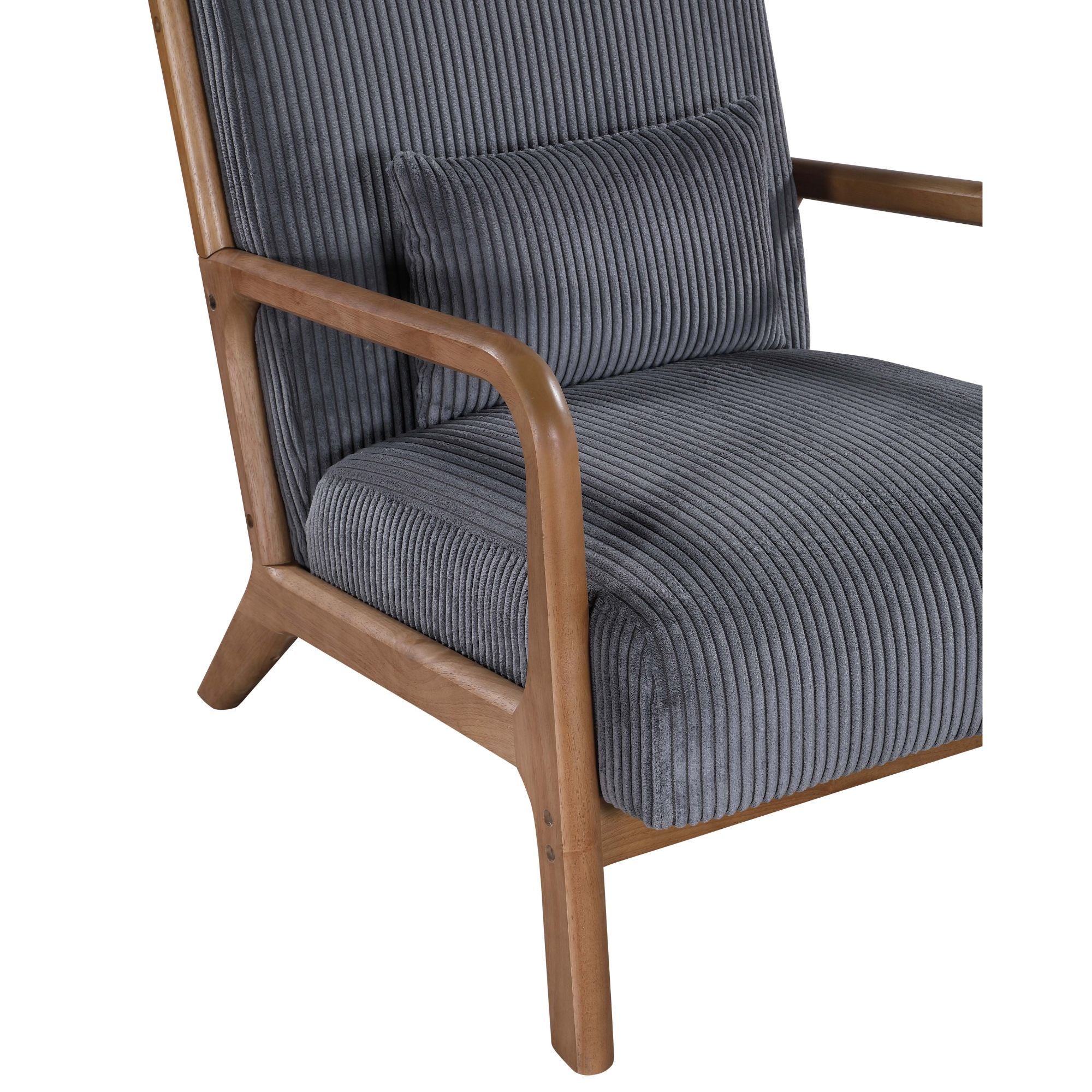 Upholstered Armchair With Back Support Pillow