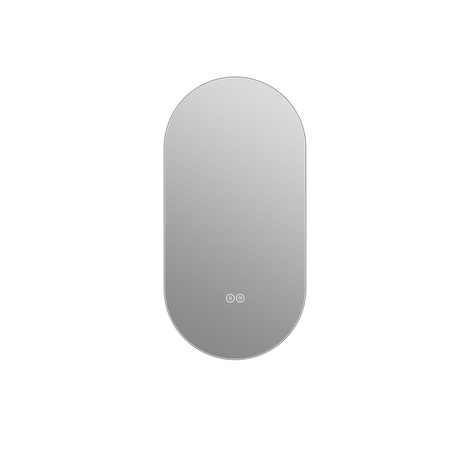 Smart Wall Mounted LED Touch Screen Mirror With Anti Fog Function And Adjustable Lighting - Antique Silver