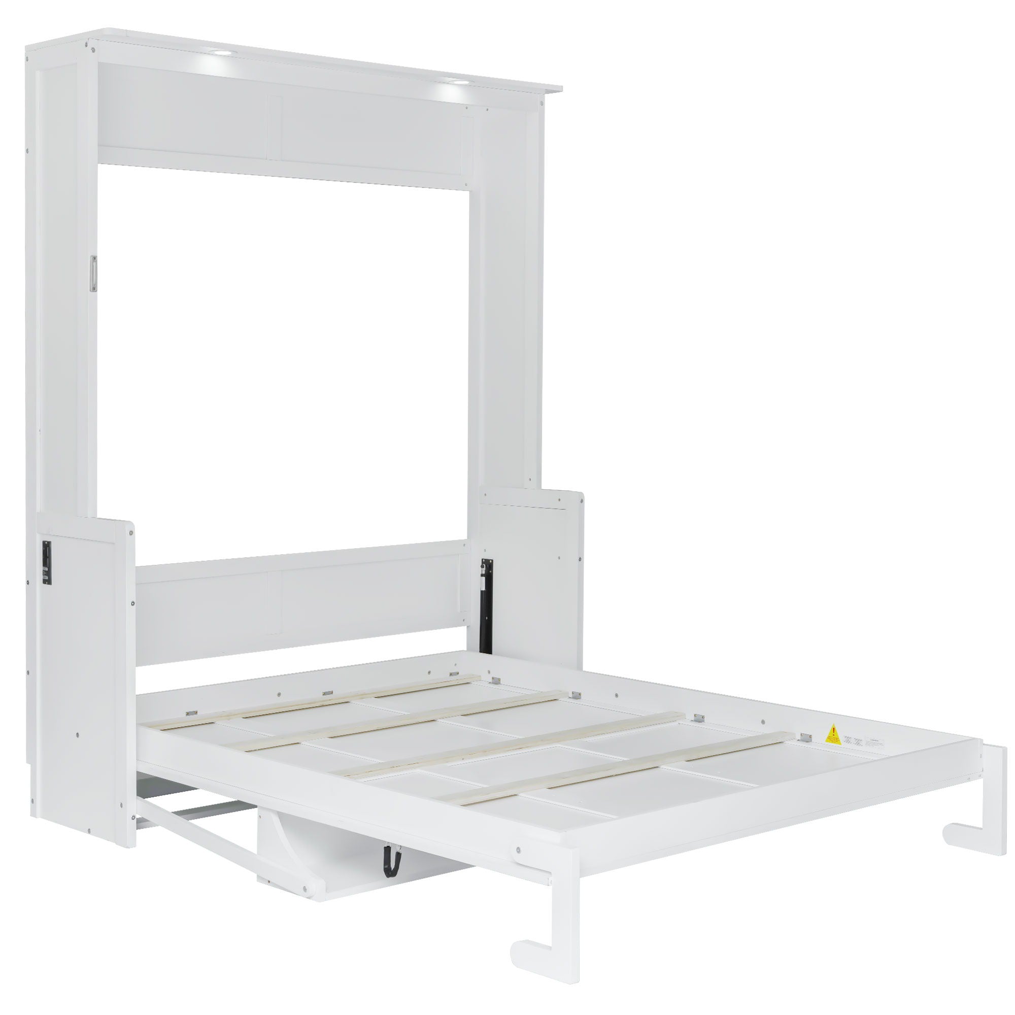 Murphy Bed With Desk, LED Lights And USB Charging Station