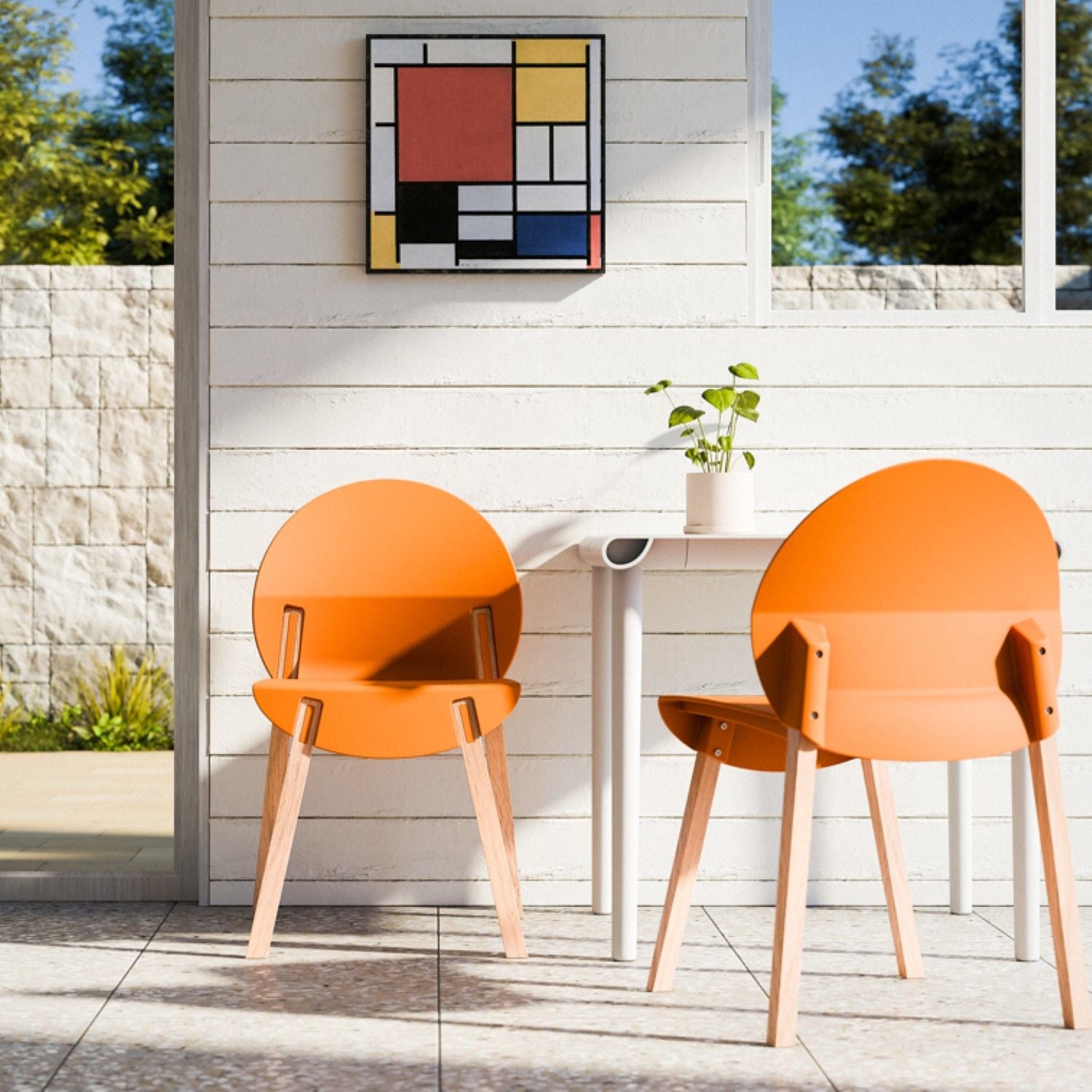 4 Piece Set Of Single Chairs With A Design Combining Modern And Traditional Elements