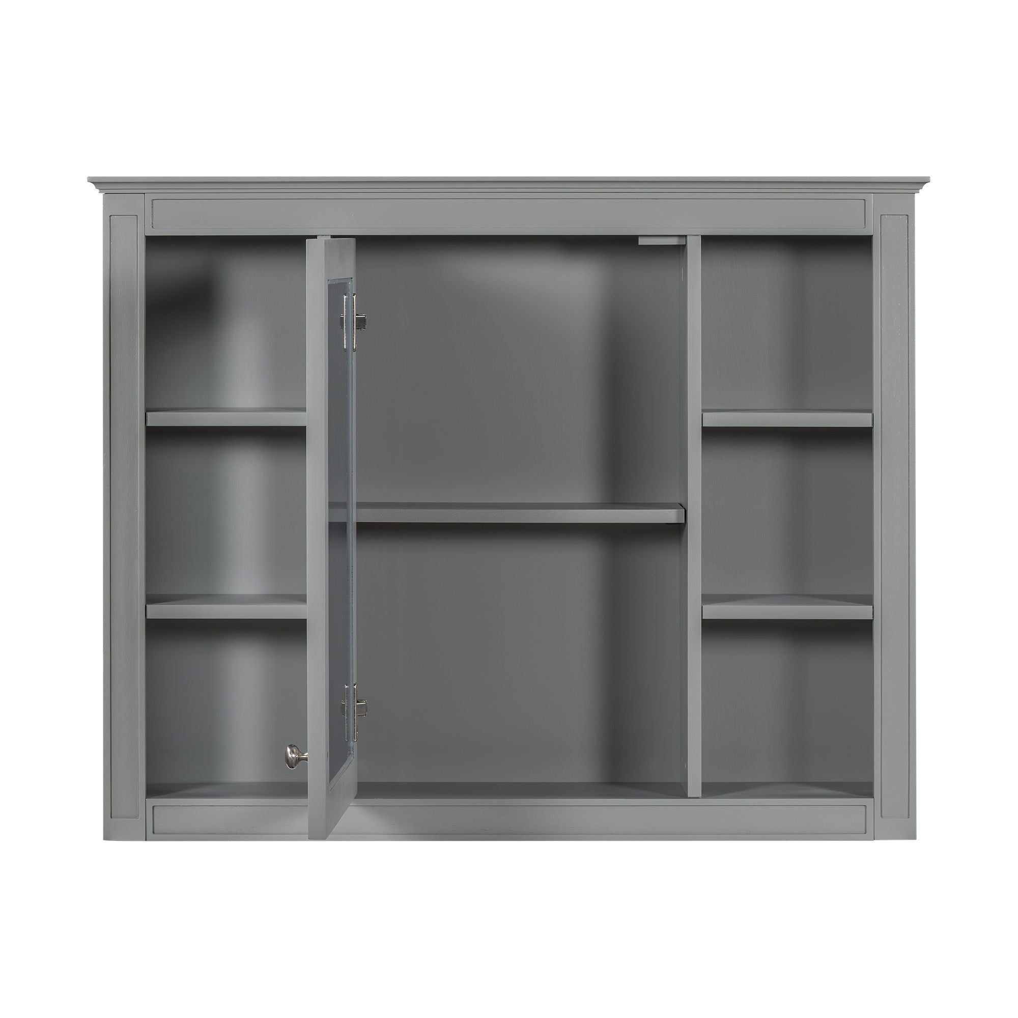 Bathroom Vanity With Mirror Cabinet, Single Sink With 2 Soft Closing Doors And 4 Drawers