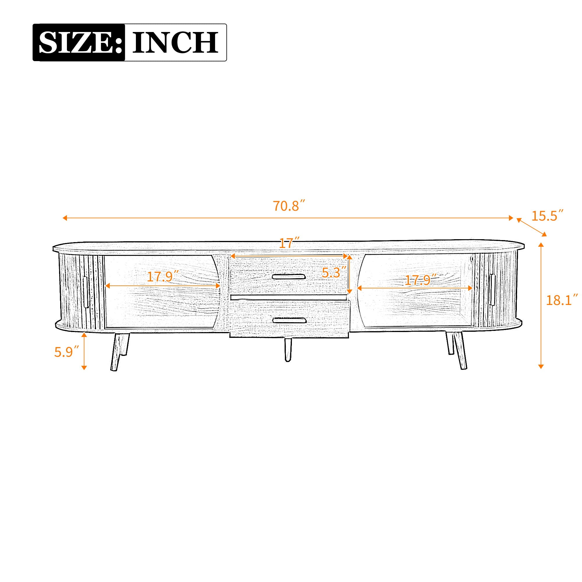 TV Stand, Entertainment Center With Storage
