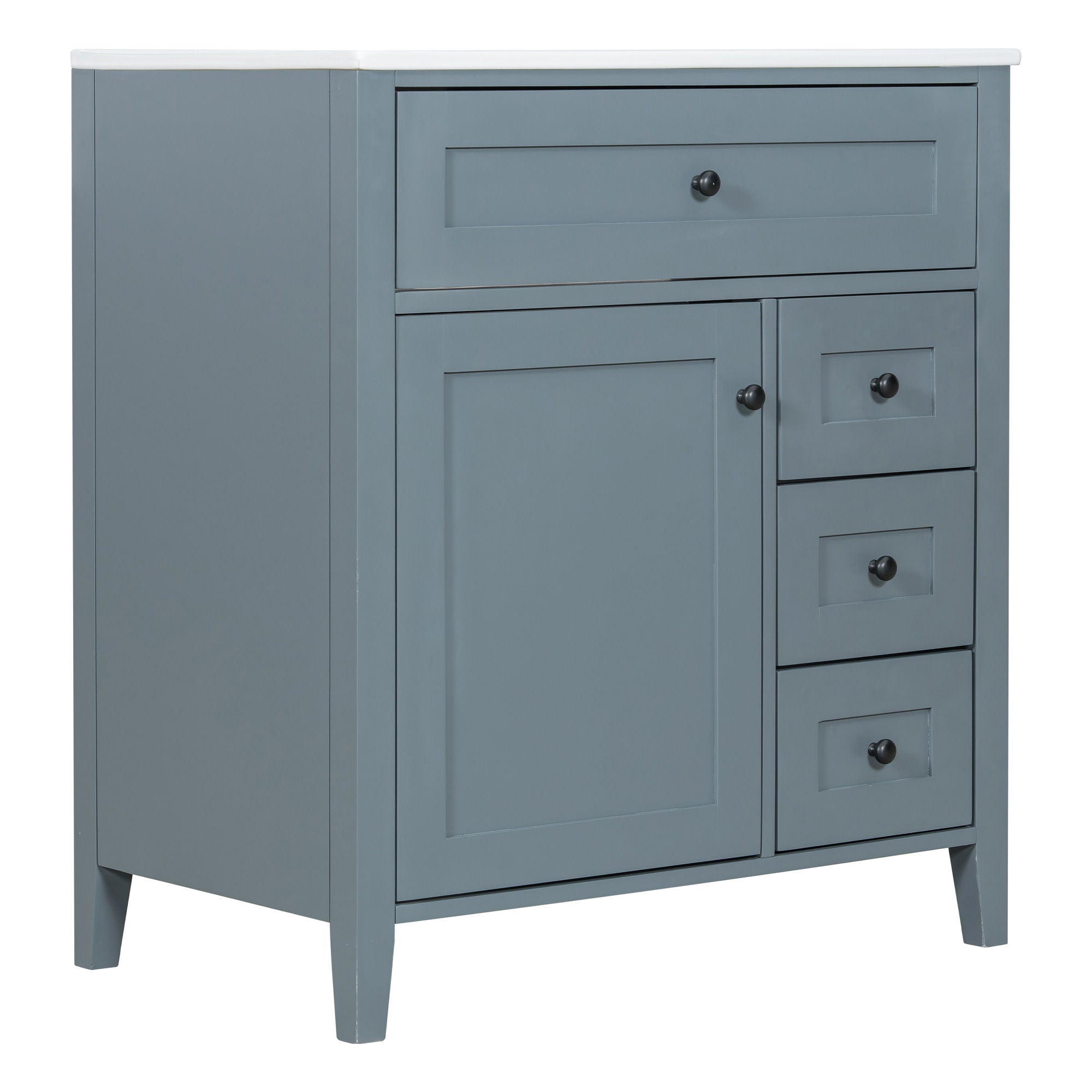 Bathroom Vanity With Sink, 3 Drawers And Adjustable Shelf
