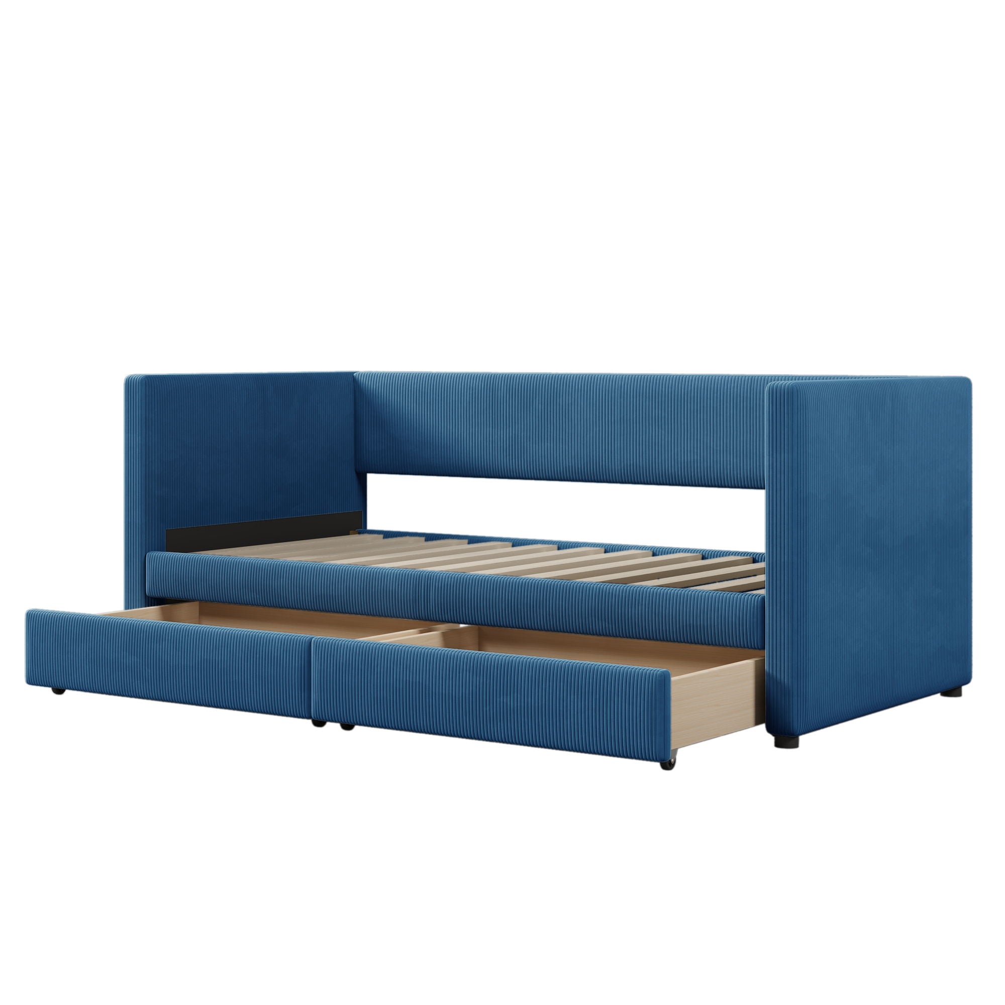 Daybed With Two Drawers And Wood Slat