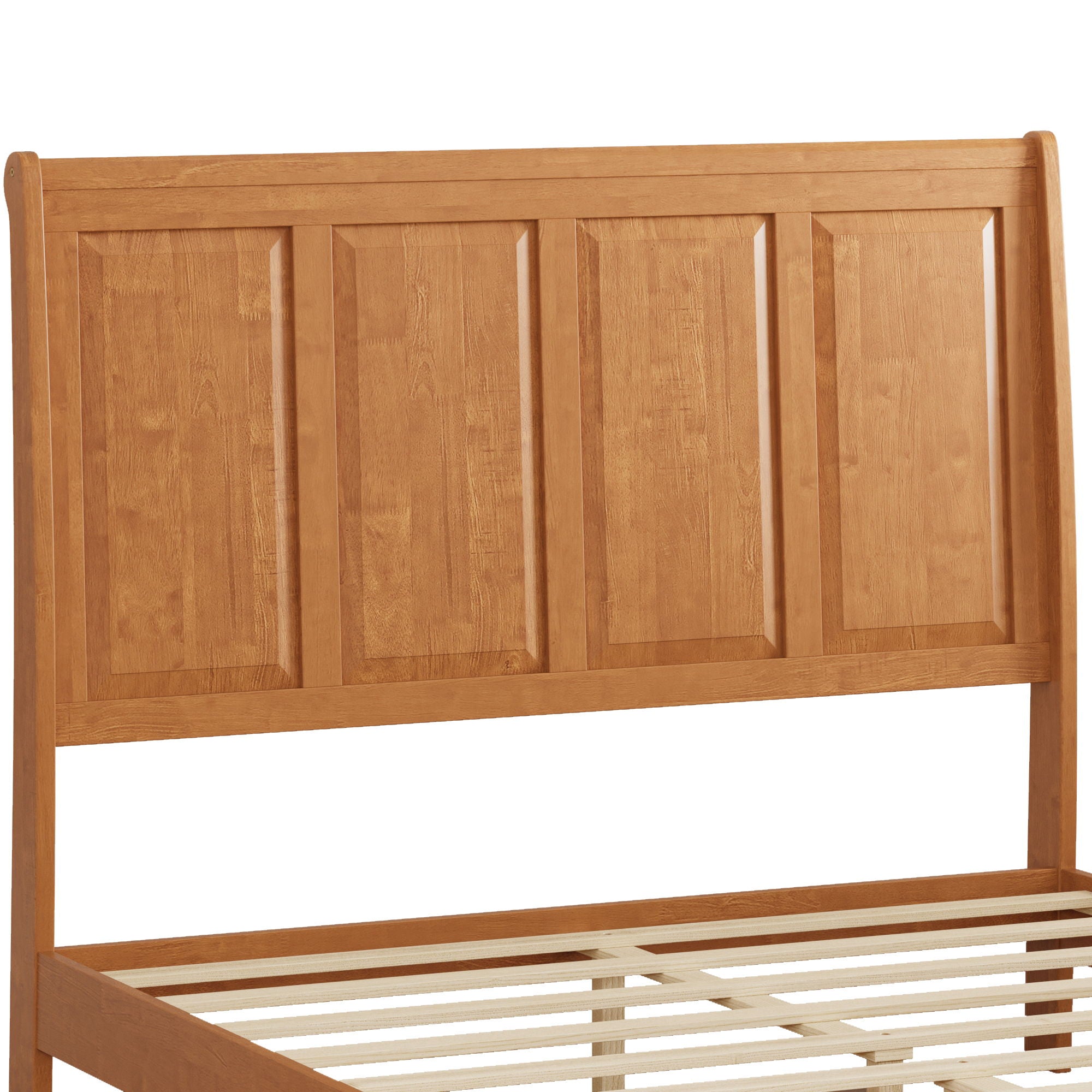 Sleigh Bed Frame With Tall Headboard And Storage Bench