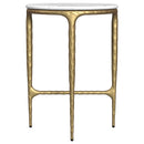 Baldwin Rectangular Marble Top Side Table White and Gold