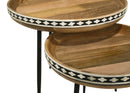 Ollie  Solid Wood Bone Inlay Nesting Table Natural