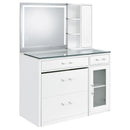 Flora 2-drawer Vanity Set with LED Mirror Black High Gloss
