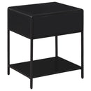 Amherst 1-drawer Radio Weave Cane Metal Bedside Table