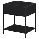Amherst 1-drawer Radio Weave Cane Metal Bedside Table