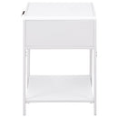 Amherst 1-drawer Radio Weave Cane Metal Bedside Table