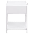Amherst 1-drawer Radio Weave Cane Metal Bedside Table