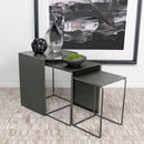 Imez  Rectangular Metal Nesting Table Set Grey