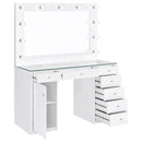 Acena 7-drawer Vanity Set with Lighting Black High Gloss