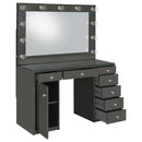 Acena 7-drawer Vanity Set with Lighting Black High Gloss