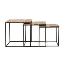 Belcourt  Square Nesting Tables Natural and Black