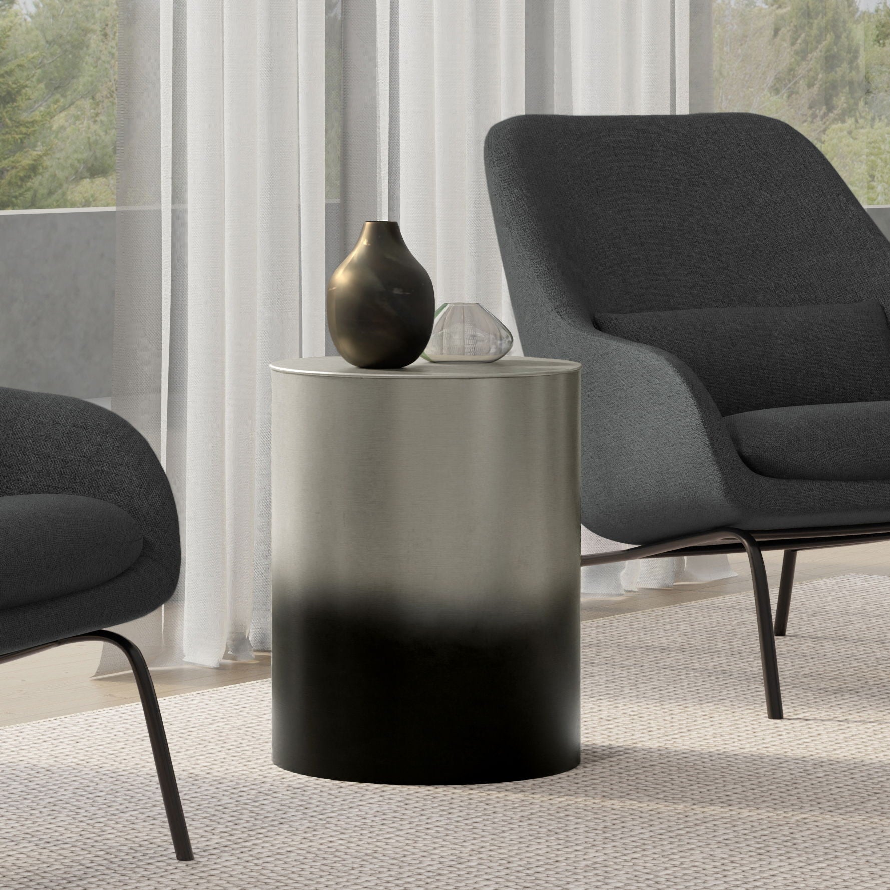 Curtis - Ombre Metal Cylinder Accent Table