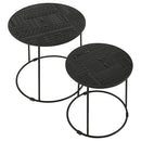 Loannis  Round Mango Wood Nesting Table Matte Black