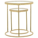 Maylin  Round Glass Top Nesting Table Set Gold