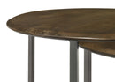Deja  Round Nesting Table Set Natural and Gunmetal