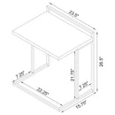 Dani Rectangular C-Shaped Sofa Side Table Rustic Nutmeg