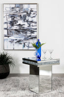 Elora Square Mirrored Accent Side Table Silver