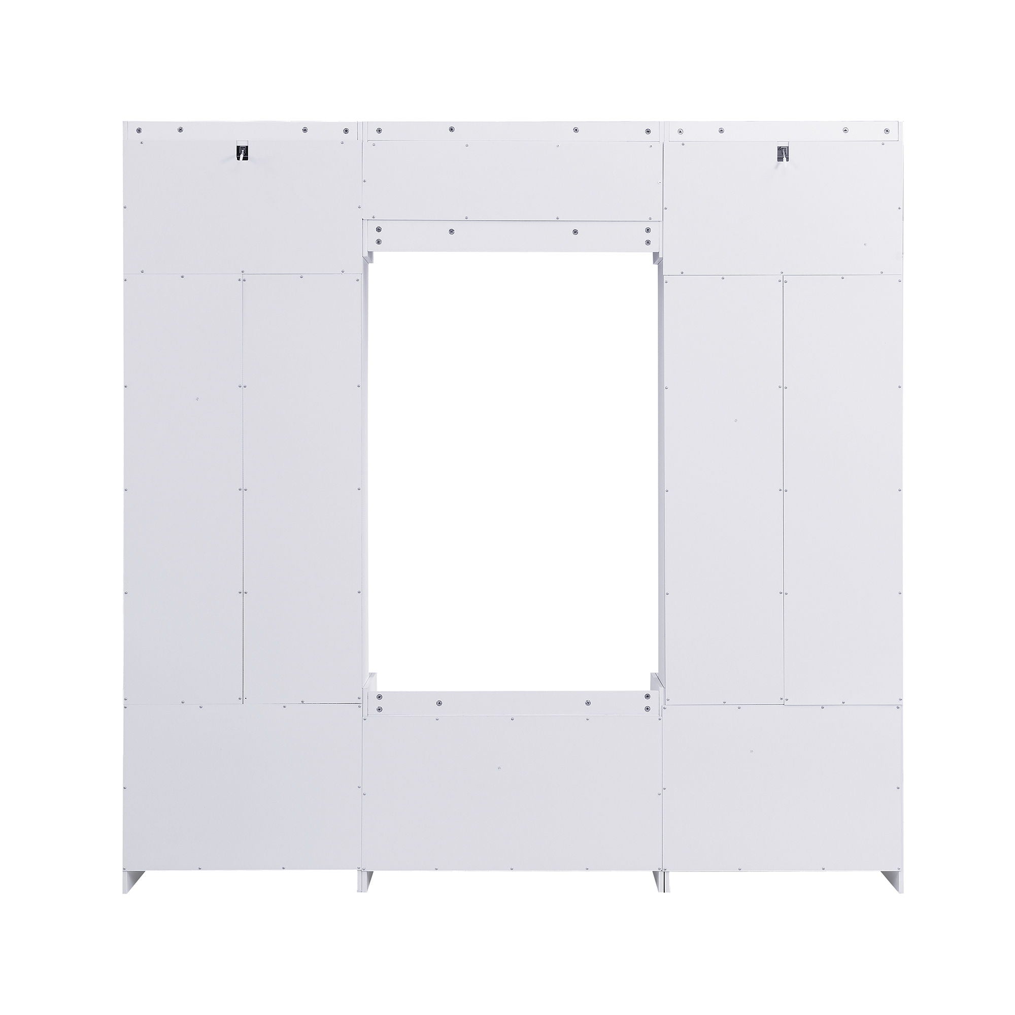 Wide Hall Tree With Shoe Storage, 4 In 1 Entryway Bench With 8 Cubbies, 7 Coat Hooks & Adjustable Shelf For Hallway - White