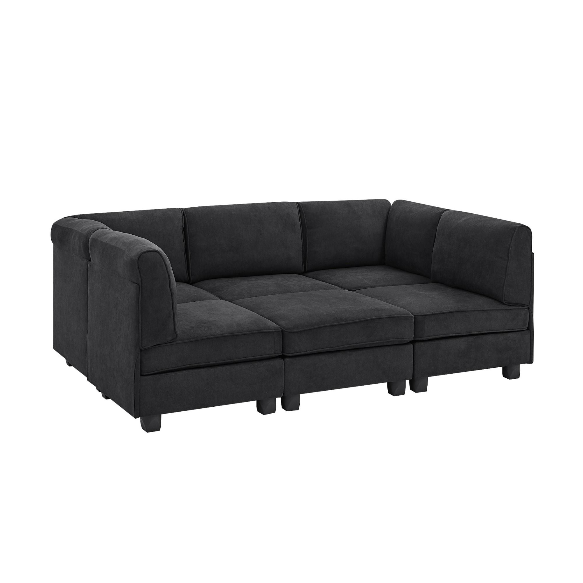 Upholstered Modular Sectional - Black