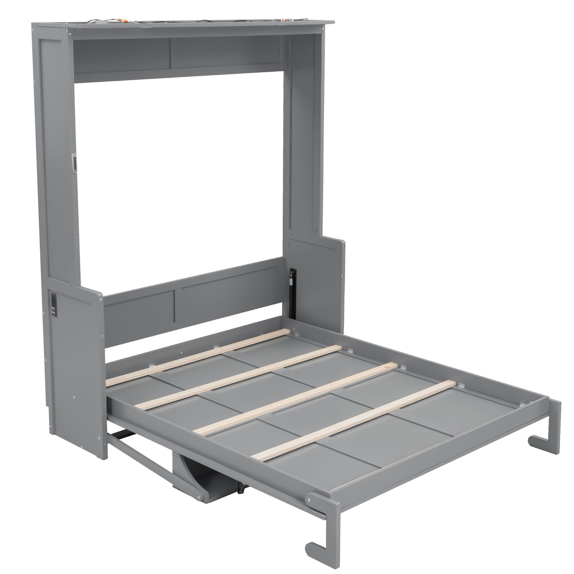 Murphy Bed With Desk, LED Lights And USB Charging Station