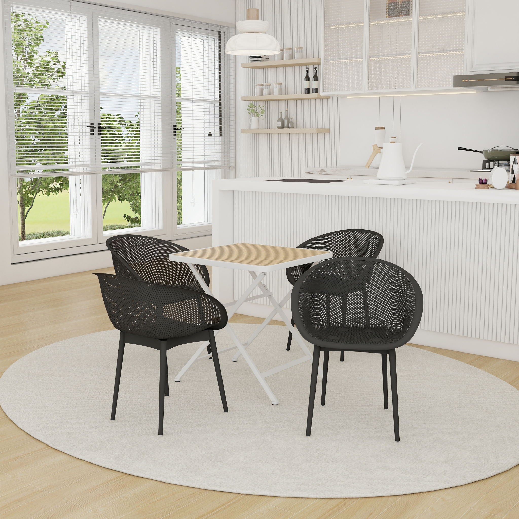 2 Piece Durable Single Chair With Hollow Out Design