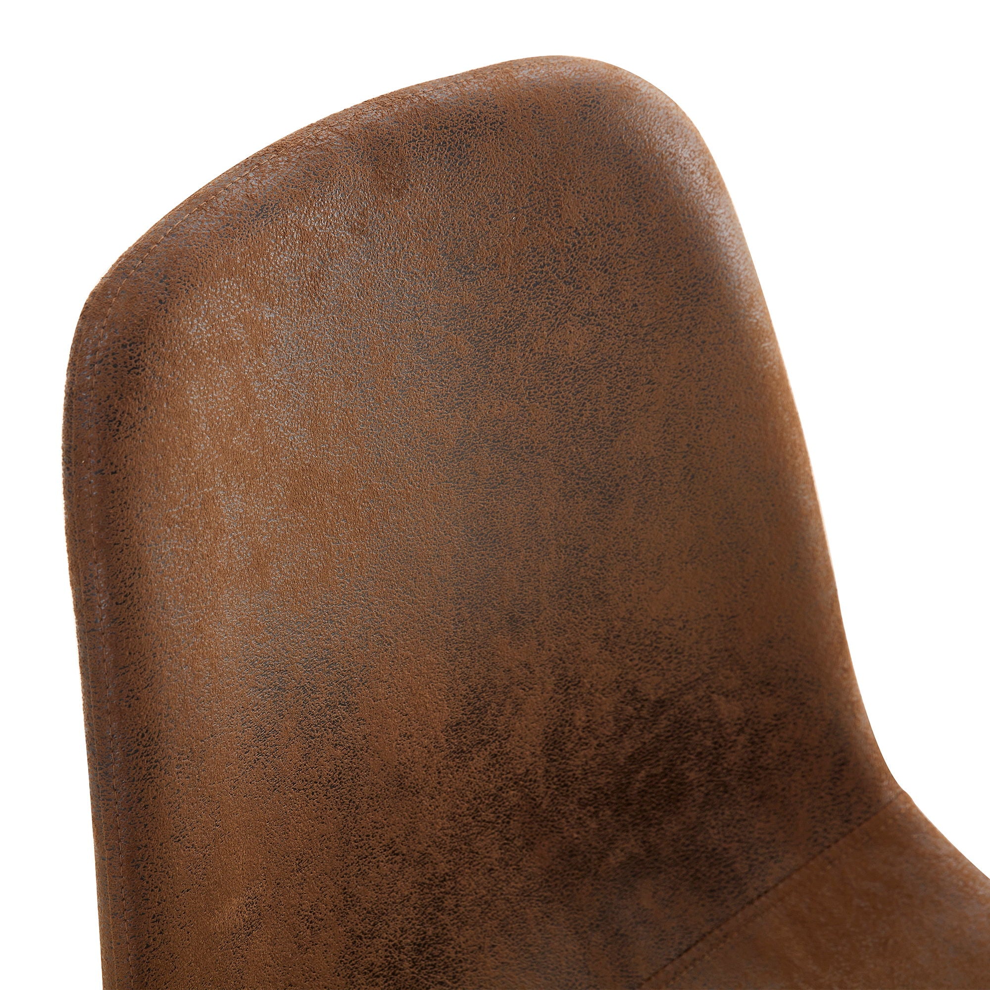 Suede Backrest Chairs With Metal Legs & Herringbone Dining Table Set