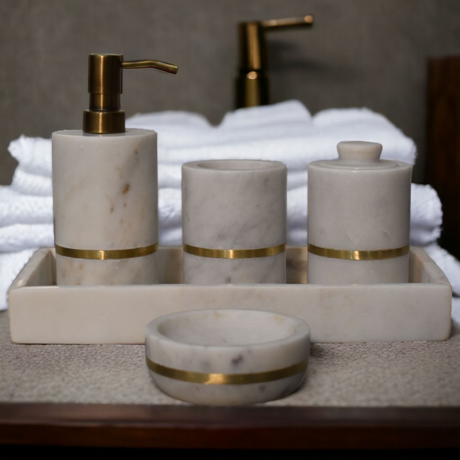 Inlay Bathroom (Set of 5) - White
