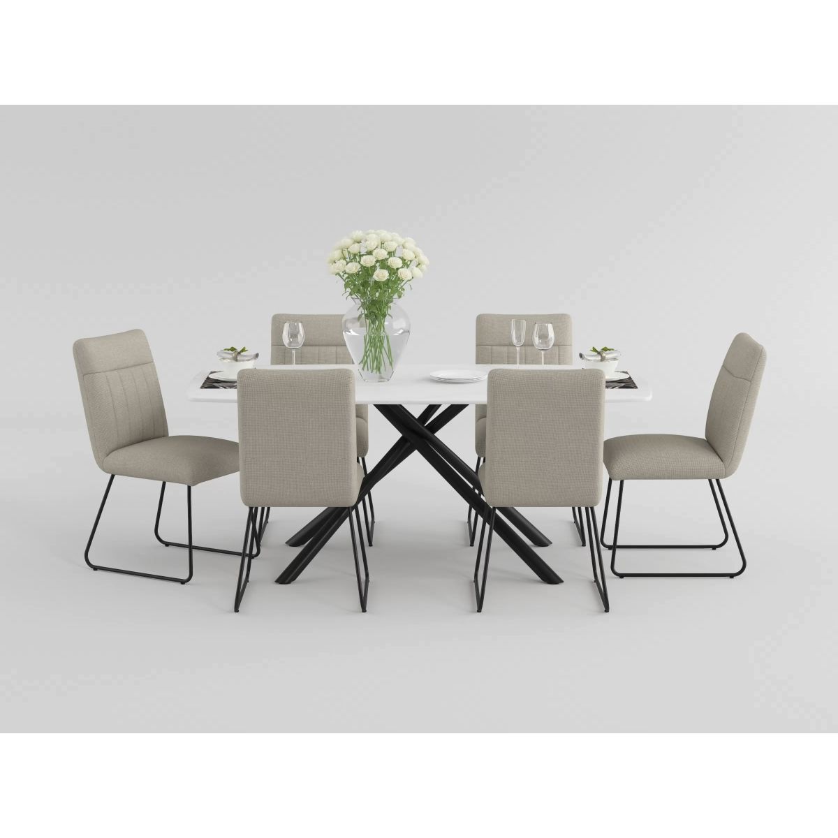 Benito - Dining Table - Black / White