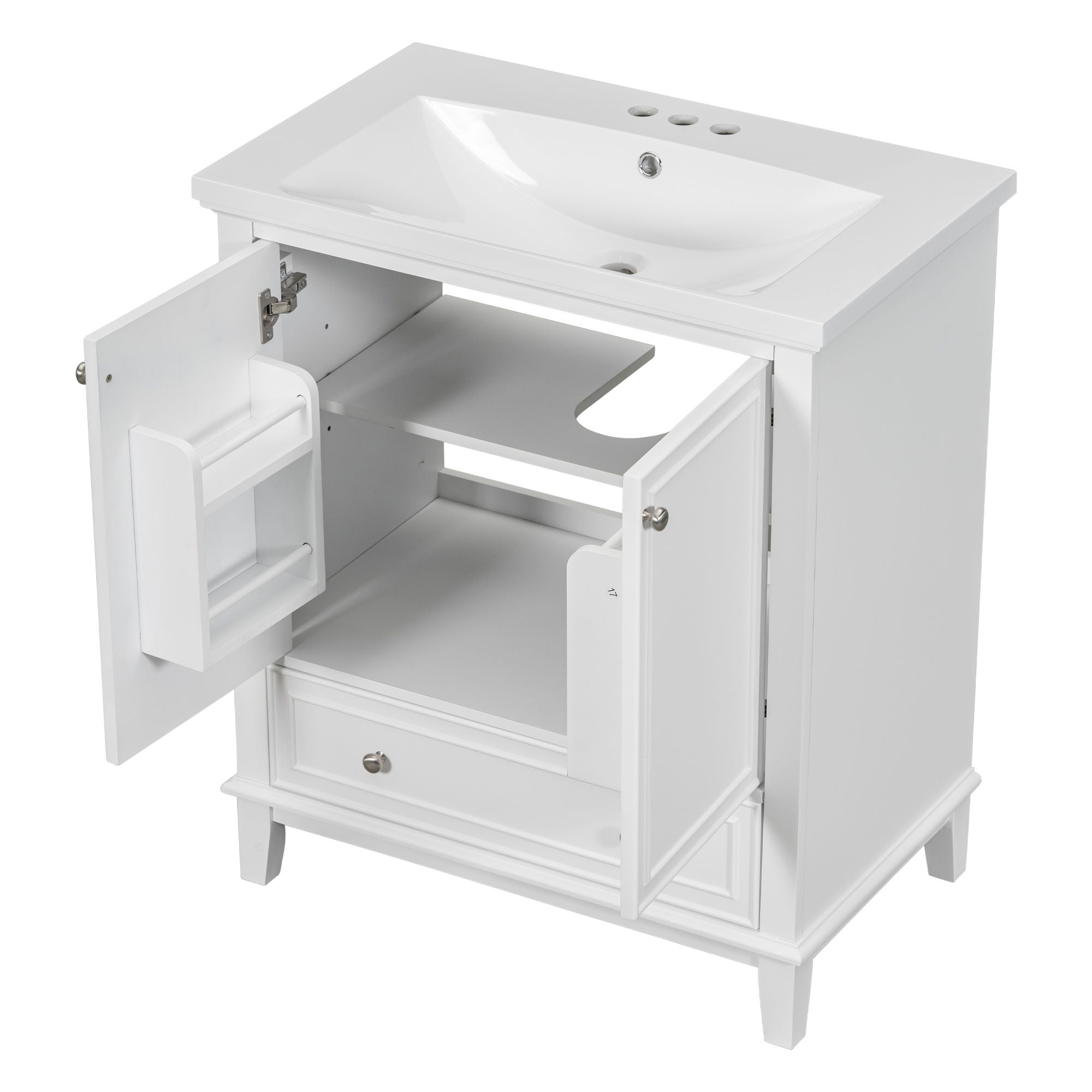 Modern Bathroom Vanity With Sink Combo, Multi Functional Cabinet With Doors And Drawer