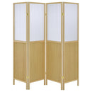 Mattison 4-Panel Room Divider Folding Shoji Screen Natural
