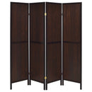 Deepika 4-Panel Room Divider Folding Screen Grey Driftwood