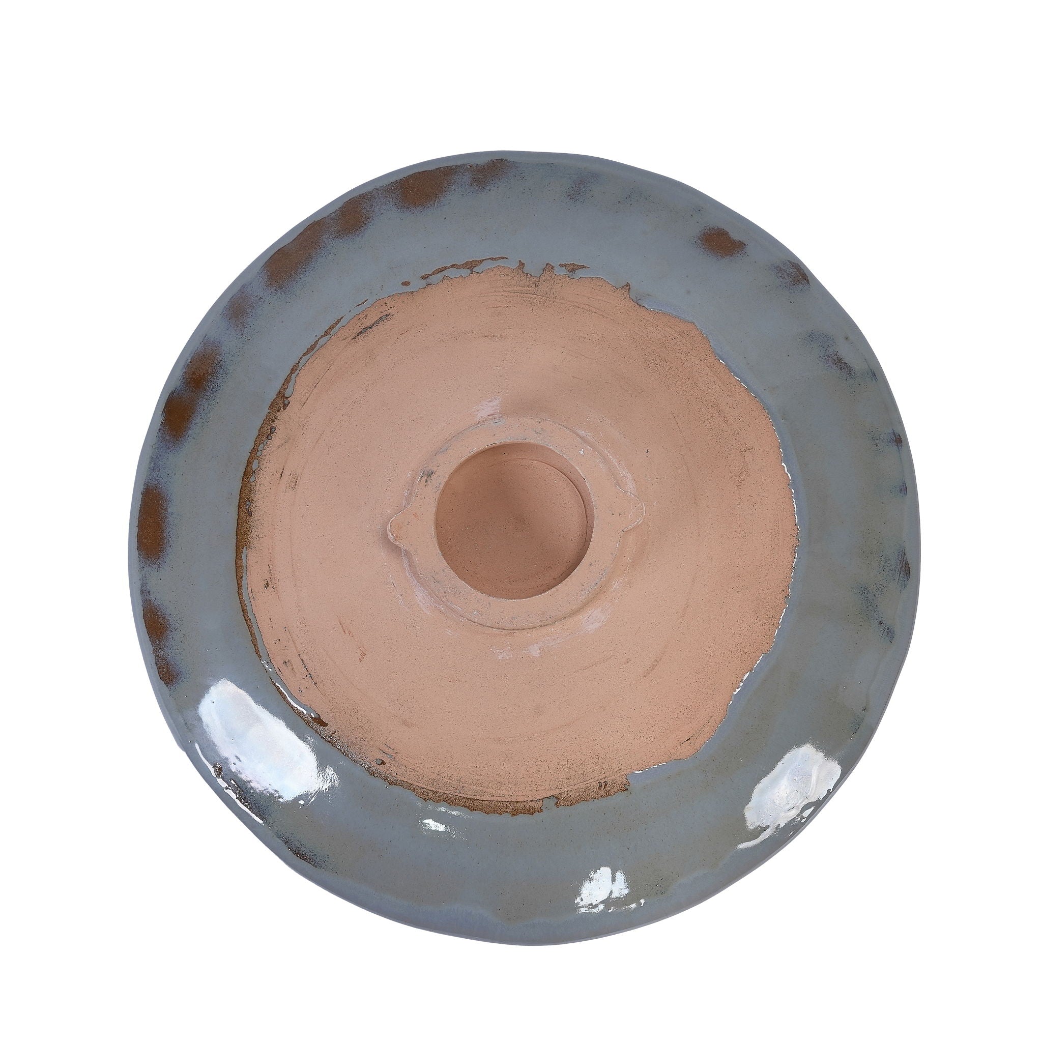 Birdbath For Patio, Garden - Blue Gray
