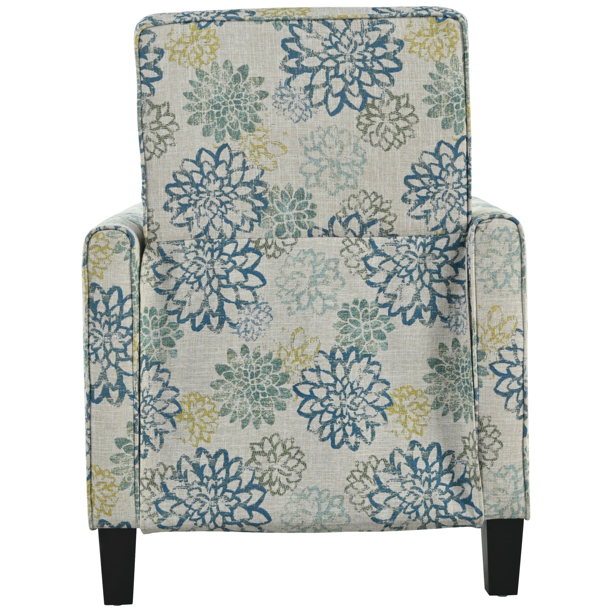 Upholstered Push Back Recliner Chair For Living Room - Blue