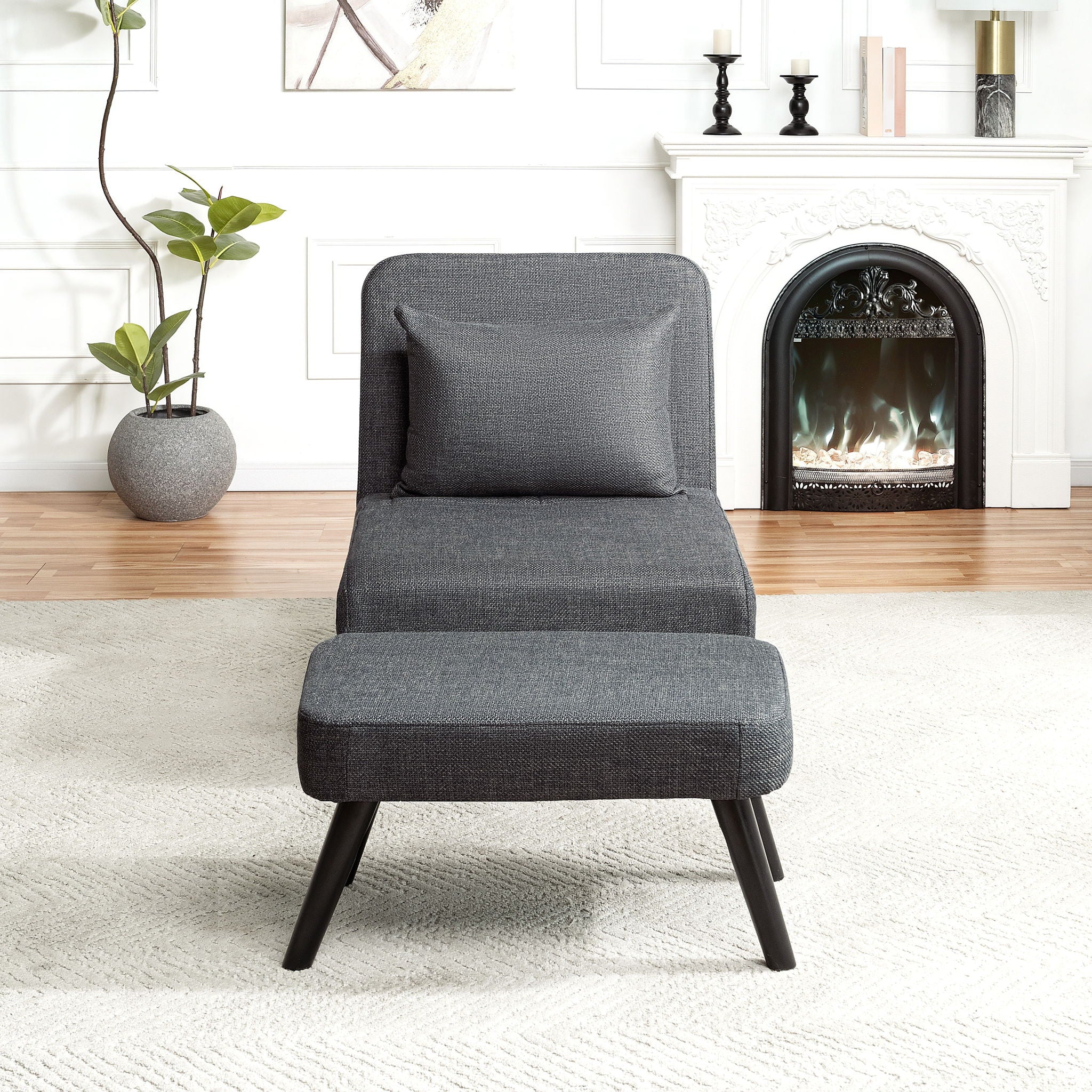 3 In 1 Foldable Chaise Lounge With Adjustable Backrest