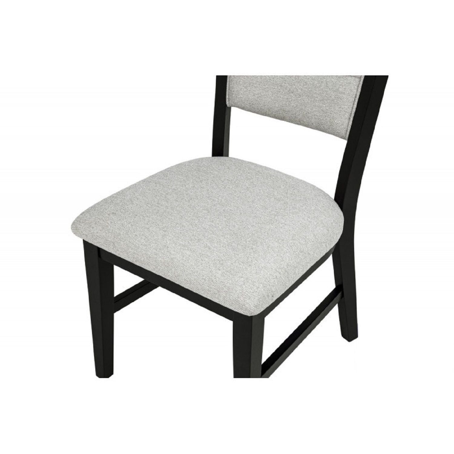 Dining Set With Round Table And 4 Upholstered Chairs - Black / Gray