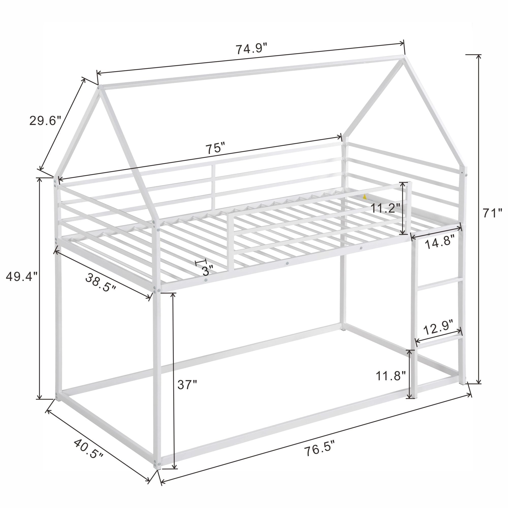 House Bunk Bed With Built In Ladder