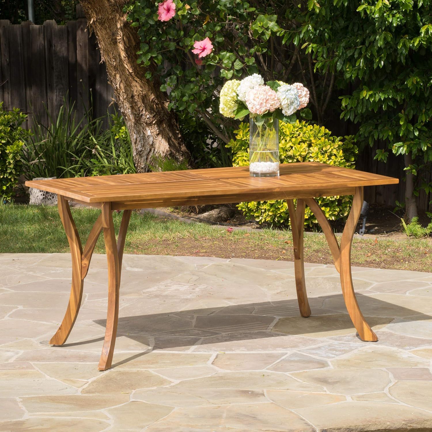 Outdoor Hermosa 7 Piece Wood Dining Set With Cushions - Teak