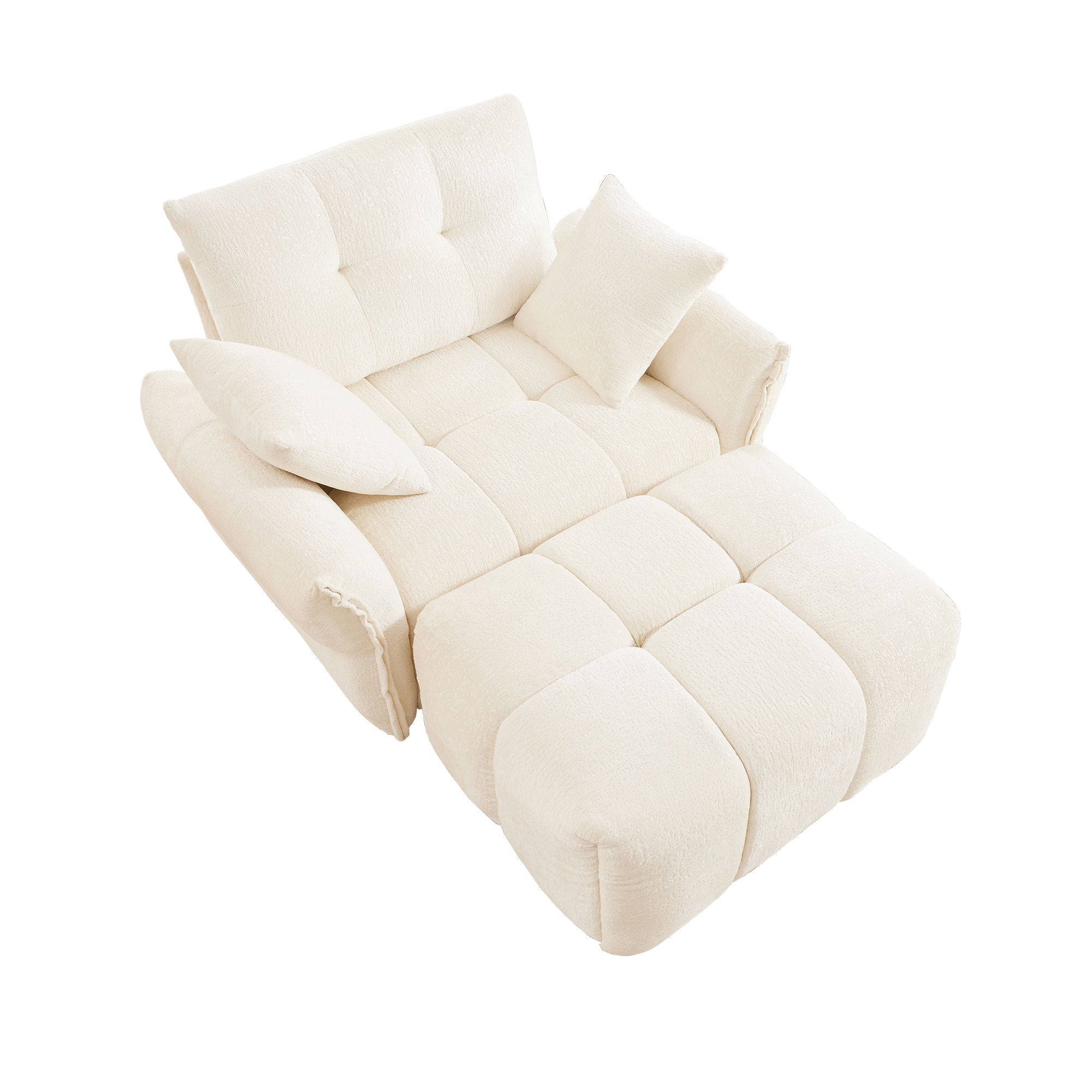 Ergonomic Single Seater Sofa With Ottoman, High Resilience Support Cushions