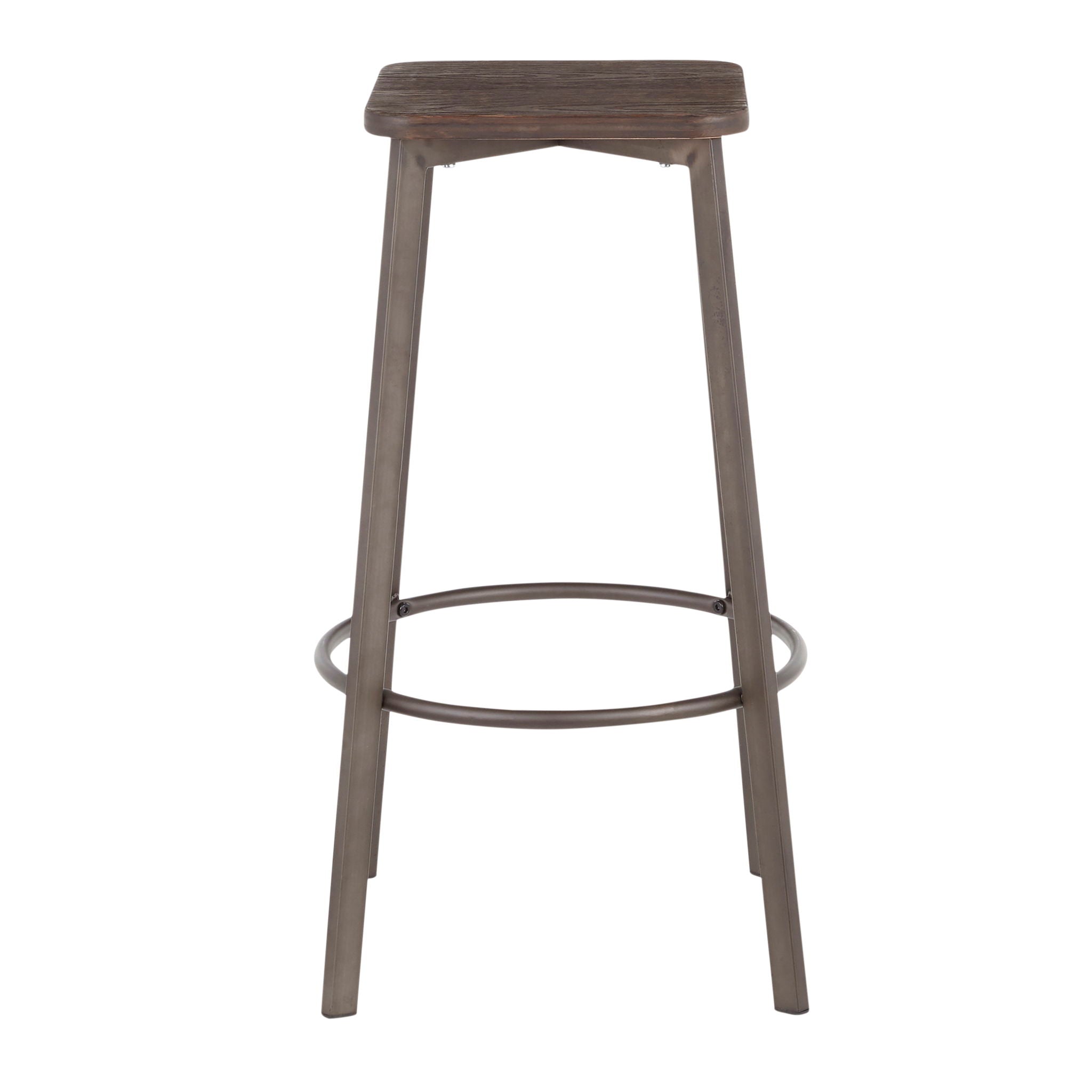 Clara - Industrial Square Barstool (Set of 2) - Espresso