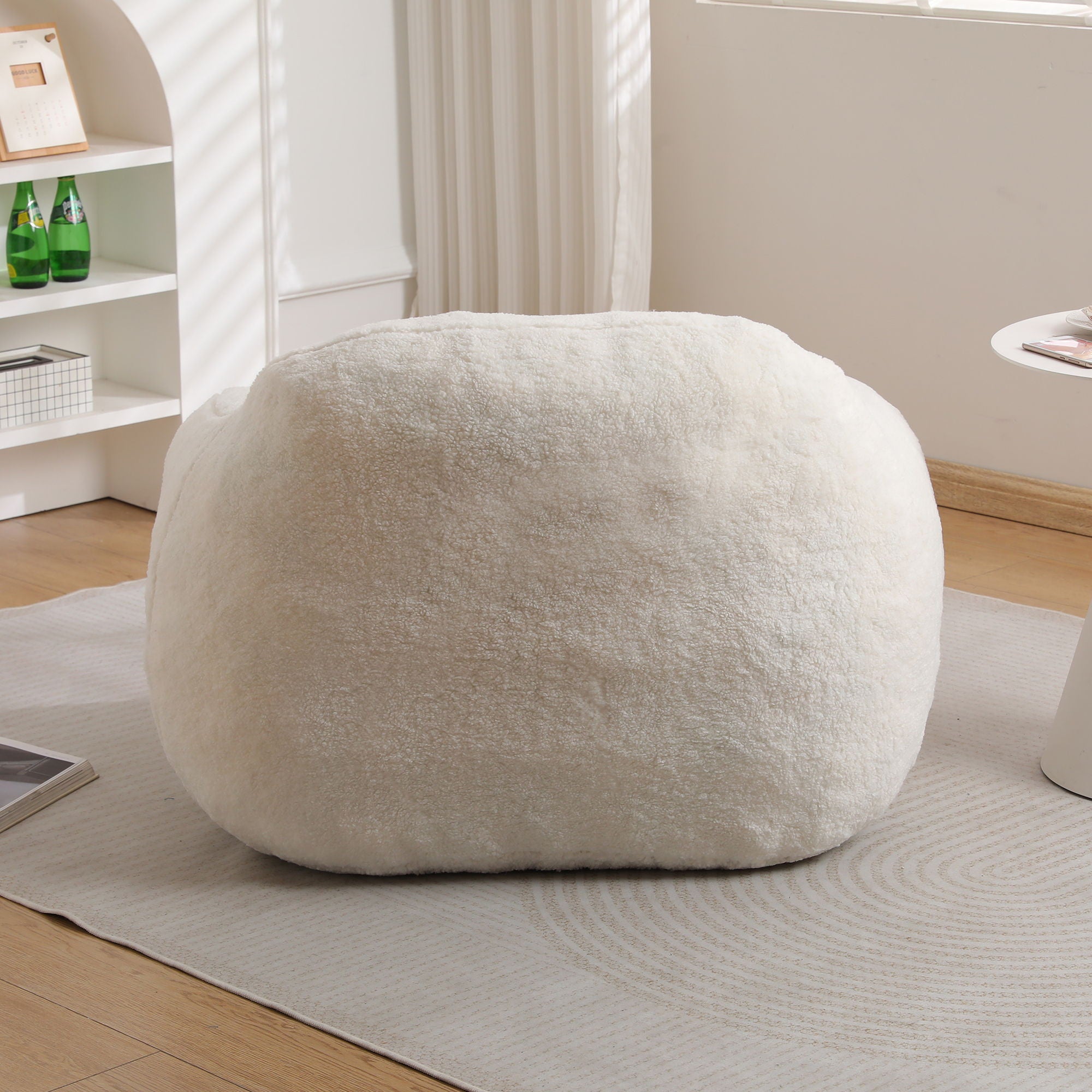 Giant Bean Bag Chair, Spacious Memory Foam With Armrests