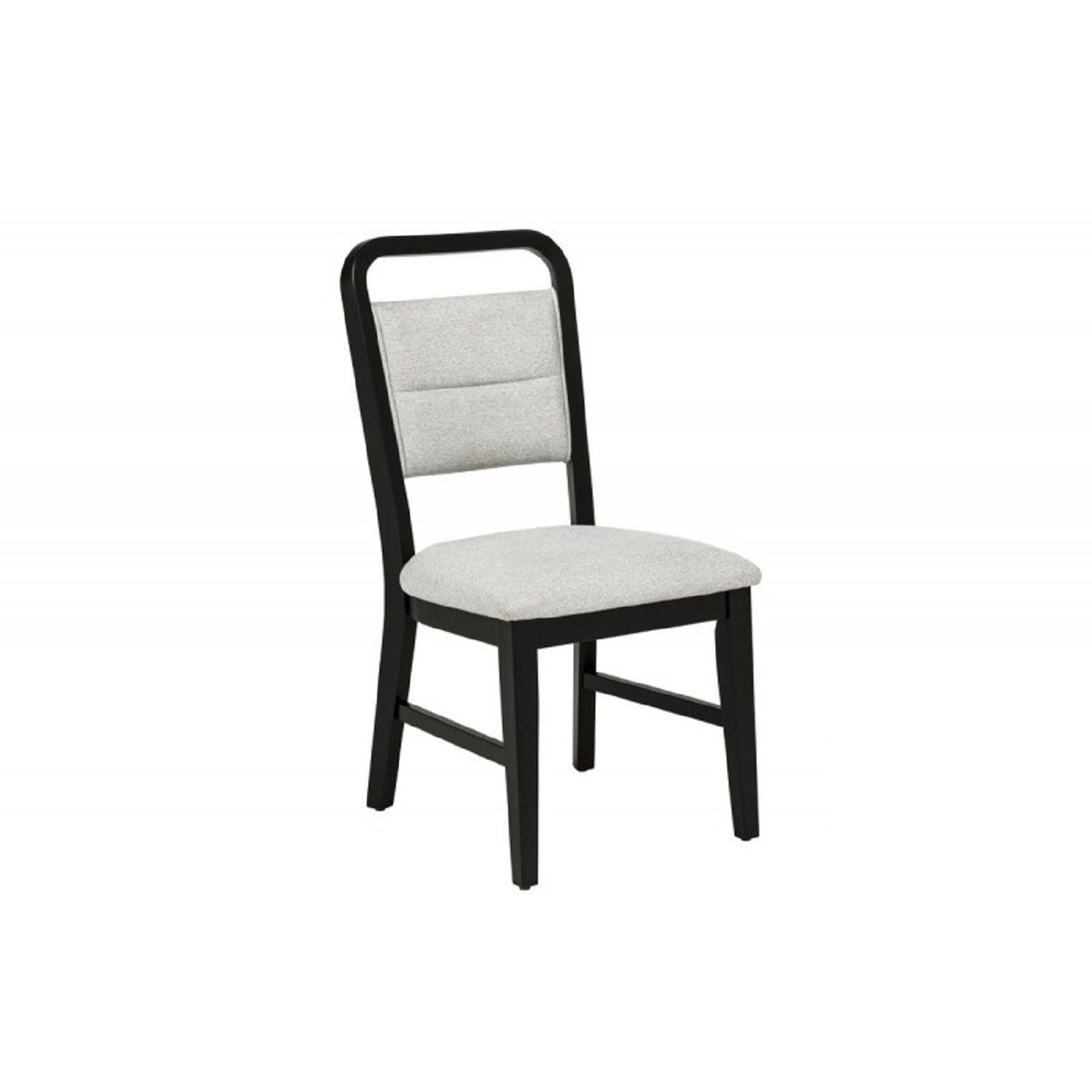 Dining Set With Round Table And 4 Upholstered Chairs - Black / Gray