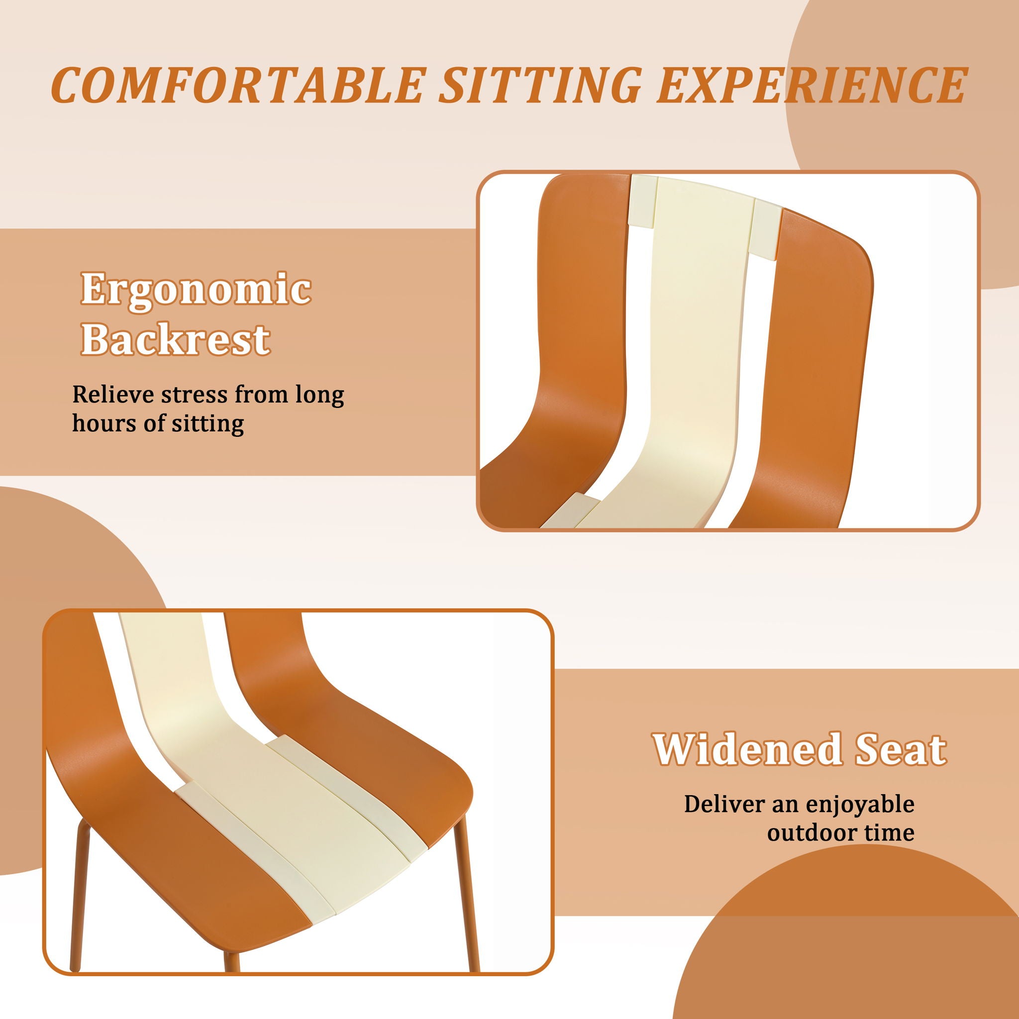 4 Piece Set Of Modern Striped Color Blocking Single Chairs With Round Table